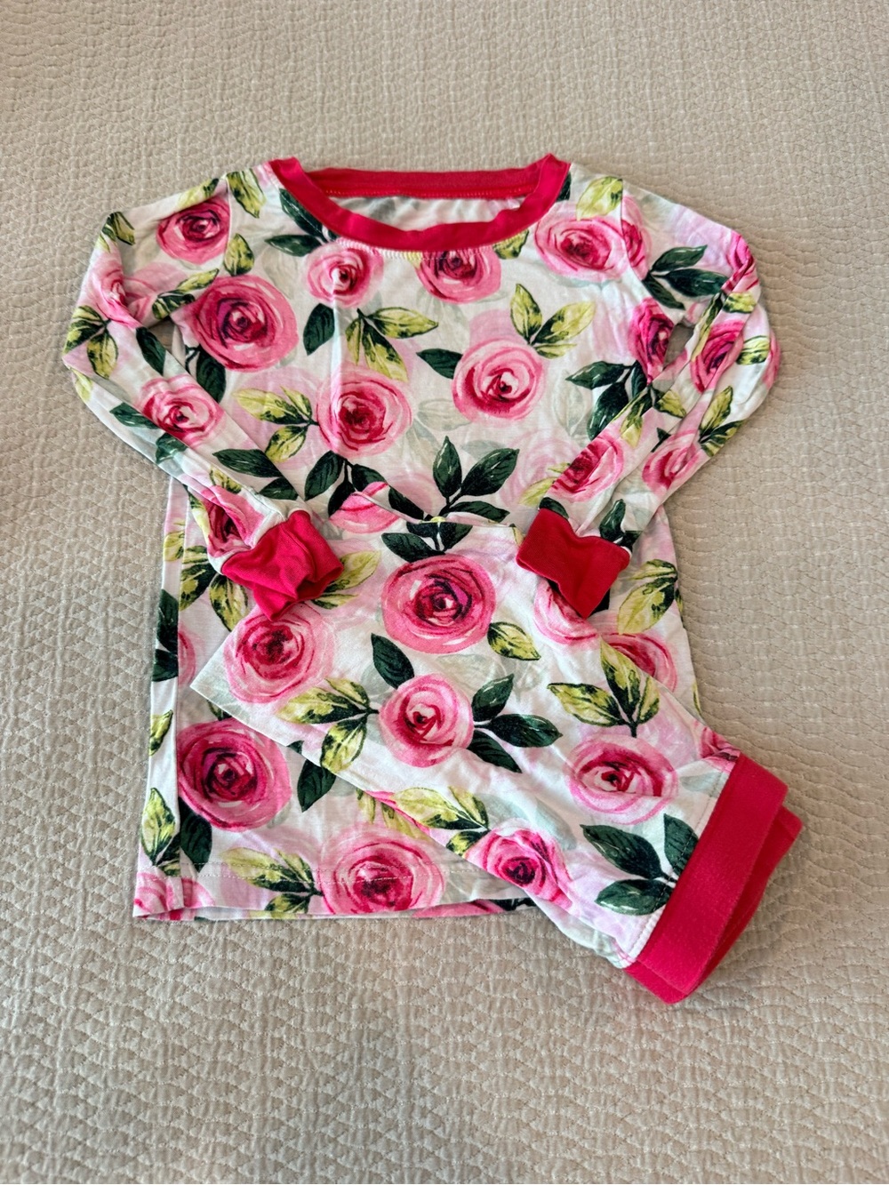 Little Sleepies Pink Rose Floral Long Sleeve Pajama Set